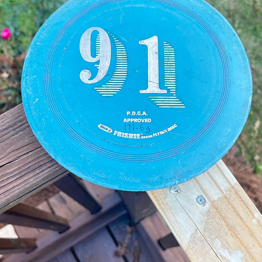 1980's wham-O Green Blue 91 Frisbee Disc 171.6g.